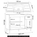 Ver imagem 5 de Balcão de Cozinha com Pia Inox 120cm Classic P11 Branco - Mpozenato