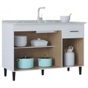 Ver imagem 6 de Balcão de Cozinha com Pia Inox 120cm Classic P11 Branco - Mpozenato
