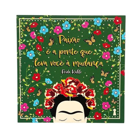 Quadro Box Frida Paixao Ponte em Mdf 25x25