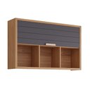 Ver imagem 1 de Armário Aéreo Cozinha Modulado Eloise C/3 Nichos e 1 Porta Basculante Riscada 120 Cm Freijo/