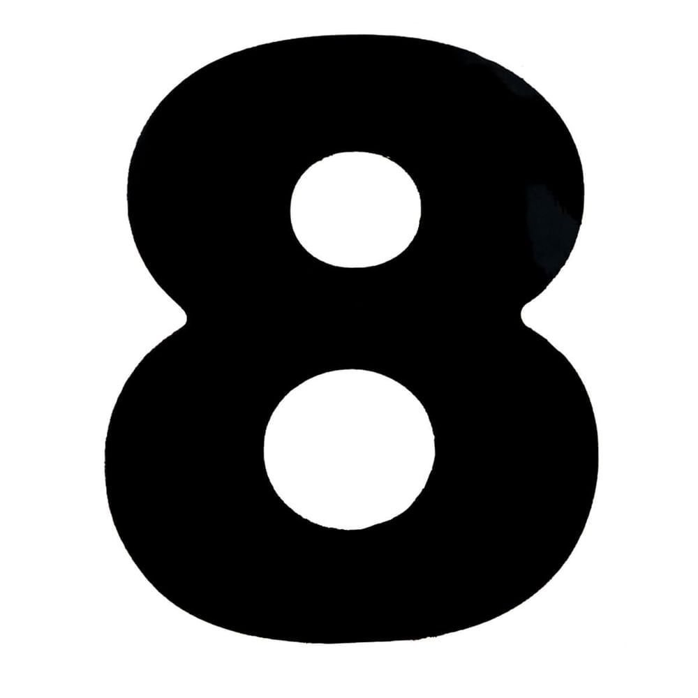 Número 8 em Acm Preto 185mm - 685-8 - Numeral | MadeiraMadeira