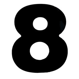 Número 8 em Acm Preto 185mm - 685-8 - Numeral - 1