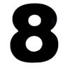 Número 8 em Acm Preto 185mm - 685-8 - Numeral - 1