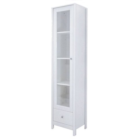 Cristaleira 1 Porta Vidro 1 Gaveta 180x43 Cm E962 Branco Dtall