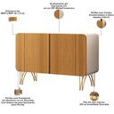 Ver imagem 4 de Aparador Buffet para Sala de Jantar 2 Portas Orgânico Pozzi B01 Off White Cinamomo - Lyam Decor