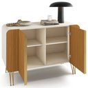 Ver imagem 6 de Aparador Buffet para Sala de Jantar 2 Portas Orgânico Pozzi B01 Off White Cinamomo - Lyam Decor