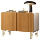 Ver imagem 3 de Aparador Buffet para Sala de Jantar 2 Portas Orgânico Pozzi B01 Off White Cinamomo - Lyam Decor