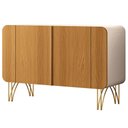Ver imagem 2 de Aparador Buffet para Sala de Jantar 2 Portas Orgânico Pozzi B01 Off White Cinamomo - Lyam Decor