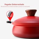 Ver imagem 5 de Caçarola Antiaderente Cerâmica Caldeirão 18cm Vermelho Tampa