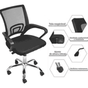 Ver imagem 4 de Cadeira Executiva Ergonômica de Escritório Cadeira de Mesa Preta Diretor Mesh NR17 Ajustável