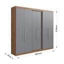 Ver imagem 4 de Guarda-roupa Casal Oxford 6 Portas 2 Gavetas Freijó/cinza - Irm Móveis