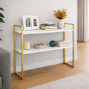 Ver imagem 6 de Aparador Industrial Buffet Mesa Prateleira Cantinho do Cafe 80x90 Luxo Sala Bufet Dourado e Branco