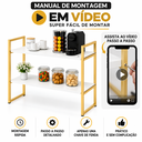 Ver imagem 7 de Aparador Industrial Buffet Mesa Prateleira Cantinho do Cafe 80x90 Luxo Sala Bufet Dourado e Branco
