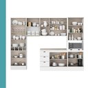 Ver imagem 6 de Armário de Cozinha Completa com Balcão Milla Living Clear Carraro Branco