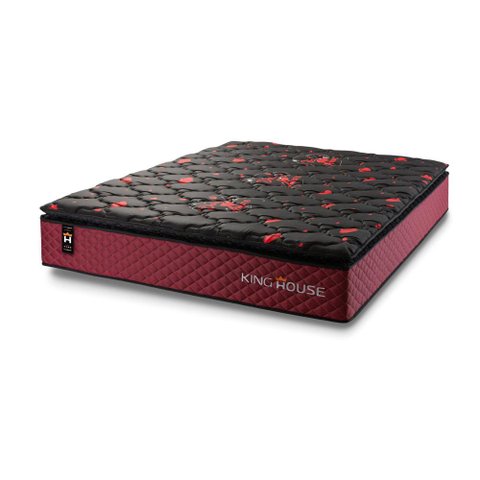 Colchão King King House c/ Molas Ensacadas Toronto Super 193x203x28 Vermelho