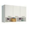 Armário Lavanderia Suspenso Multiuso com 3 Portas Clean Branco ClickForte Armário Aéreo Parede 3 Por - 2