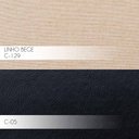 Ver imagem 4 de Poltrona Decorativa Kitana Pés Palito Couro/Linho Preto/Bege - Gran Belo