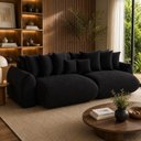 Ver imagem 1 de Sofá Retrátil 3 Lugares Veludo Armani 2,30 Mts Preto