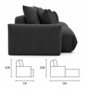 Ver imagem 5 de Sofá Retrátil 3 Lugares Veludo Armani 2,30 Mts Preto