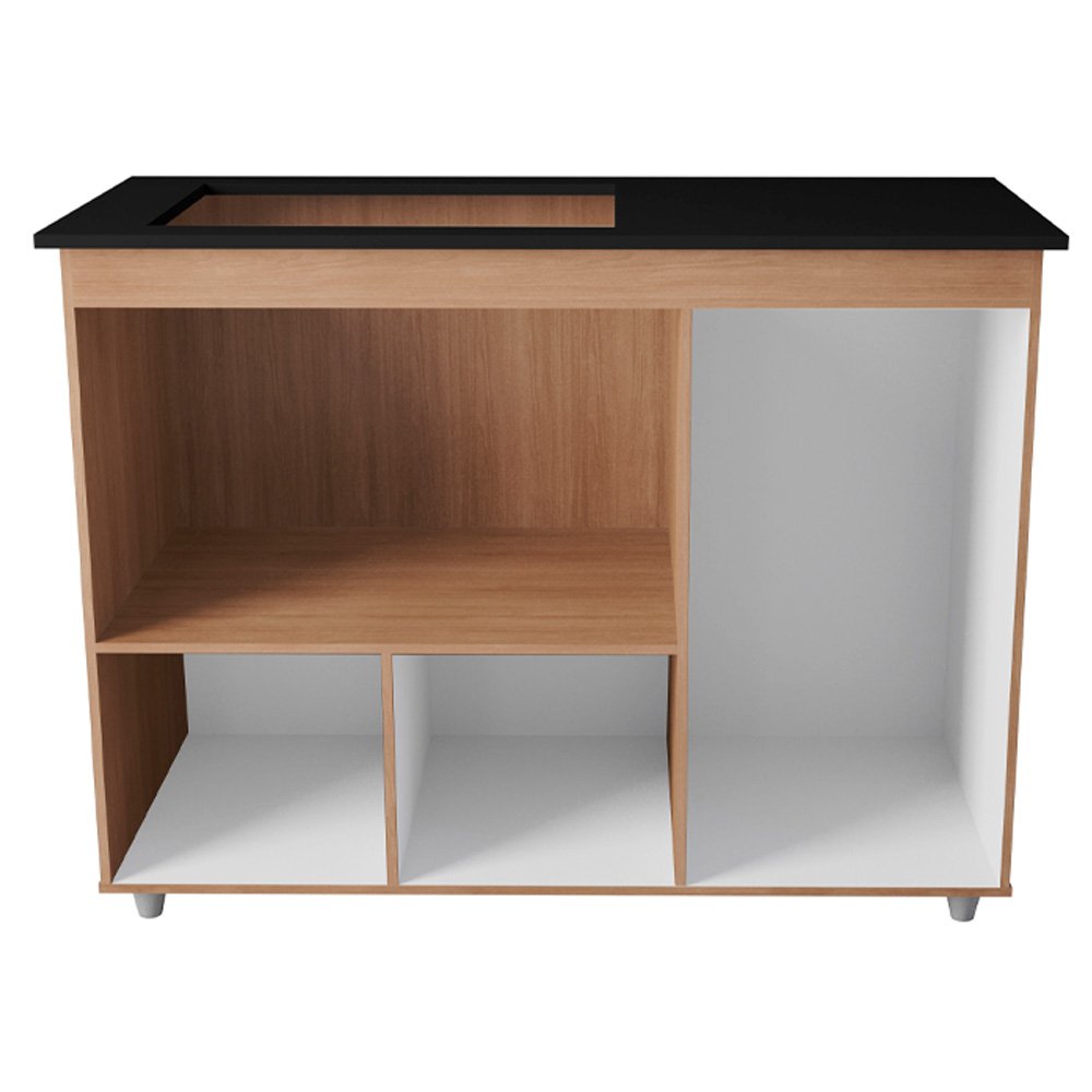 Balcao para Cooktop 4 Bocas Ana Mobbs Cor:savana Preto - 4