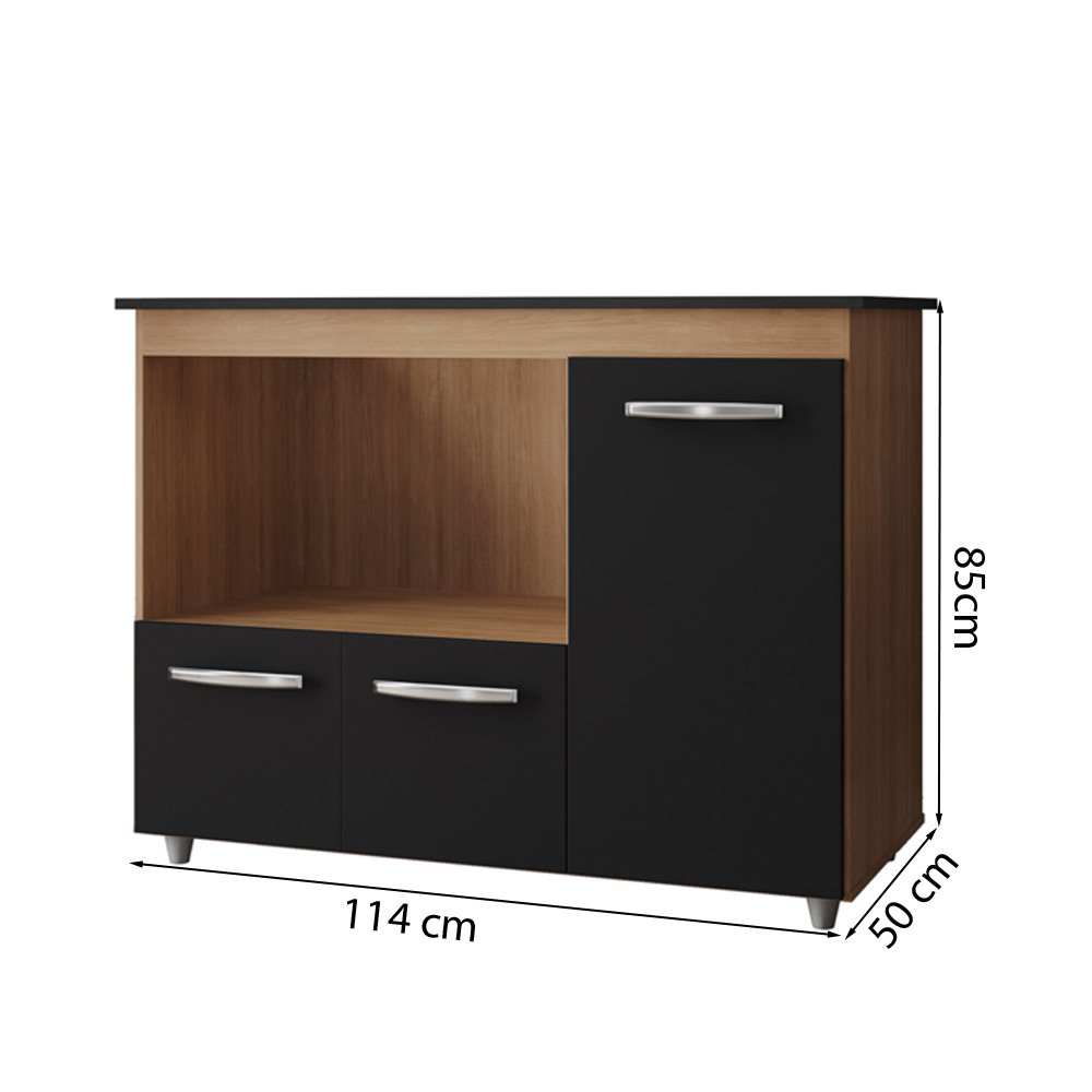 Balcao para Cooktop 4 Bocas Ana Mobbs Cor:savana Preto - 3