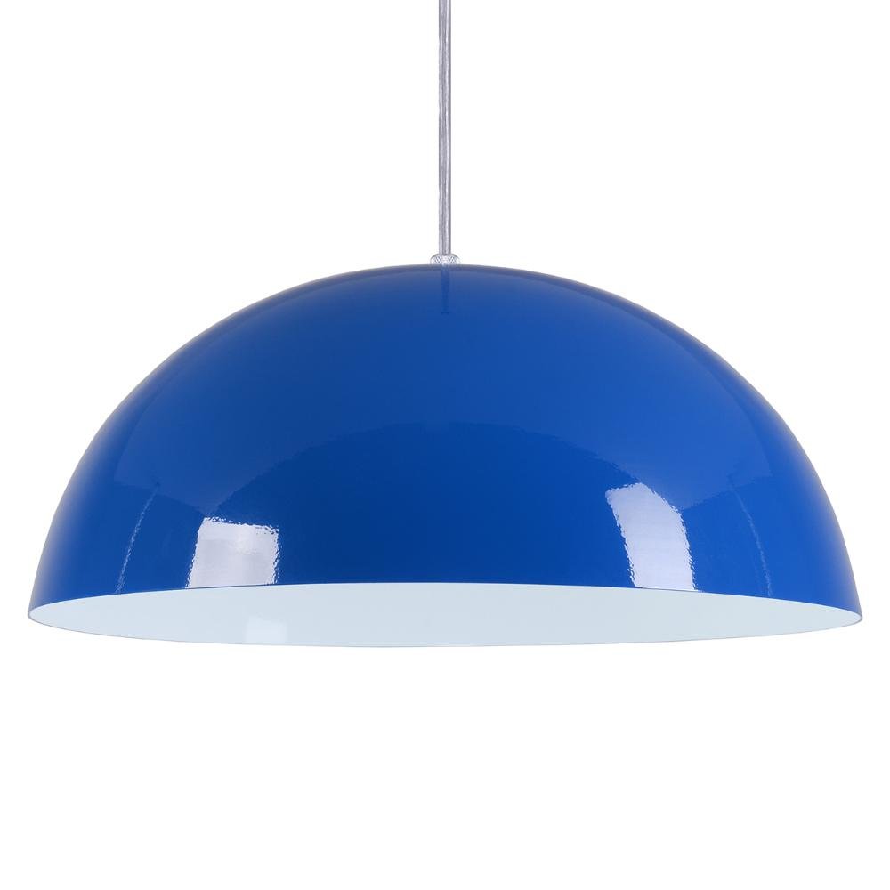 Pendente Meia Lua 34cm Luminária Alumínio Azul Royal - 3