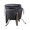 Puff Flex Veludo Preto Baú e Mesa de Centro Black Banco - 3