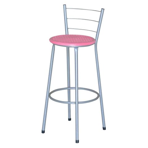 Banqueta Alta Assento Ratan Cinza Retro  