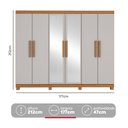 Ver imagem 5 de Guarda Roupa Casal 6 Portas Easy Slim com Espelho e Pés Amendoa/Off White