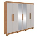 Ver imagem 2 de Guarda Roupa Casal 6 Portas Easy Slim com Espelho e Pés Amendoa/off White