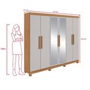 Ver imagem 3 de Guarda Roupa Casal 6 Portas Easy Slim com Espelho e Pés Amendoa/off White