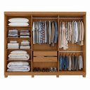 Ver imagem 3 de Guarda Roupa Casal 6 Portas Easy Slim com Espelho e Pés Amendoa/Off White