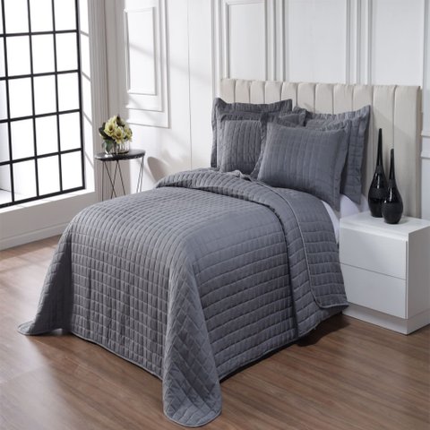 Cobre Leito Queen Texhome Classic Chess Cimento 3 Pçs