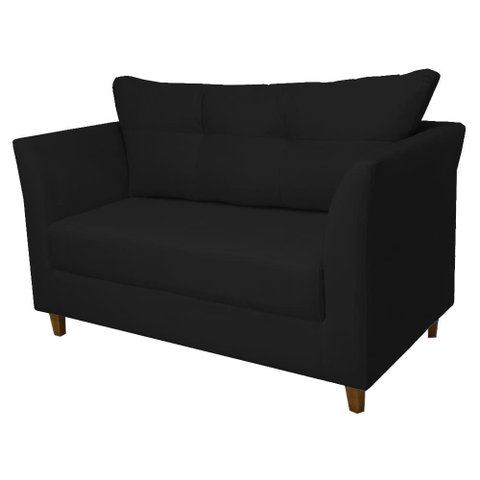 Sofá Isis 2 Lugares Suede Preto - Belliv Decor