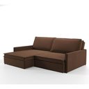 Ver imagem 4 de Sofá-Cama Retrátil Túnisia 4 Lugares e Reclinável 214cm Marrom Suede