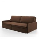 Ver imagem 3 de Sofá-Cama Retrátil Túnisia 4 Lugares e Reclinável 214cm Marrom Suede