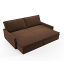 Ver imagem 2 de Sofá-Cama Retrátil Túnisia 4 Lugares e Reclinável 214cm Marrom Suede