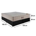 Ver imagem 5 de Cama Box Casal Bipartido Sintético + Colchão Ortobom Airtech Molas Ensacadas 65x138x188 Preto