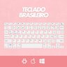 Teclado sem Fio Bluetooth Recarregável com Mouse - Rosa - 4
