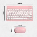 Ver imagem 6 de Teclado sem Fio Bluetooth Recarregável com Mouse - Rosa
