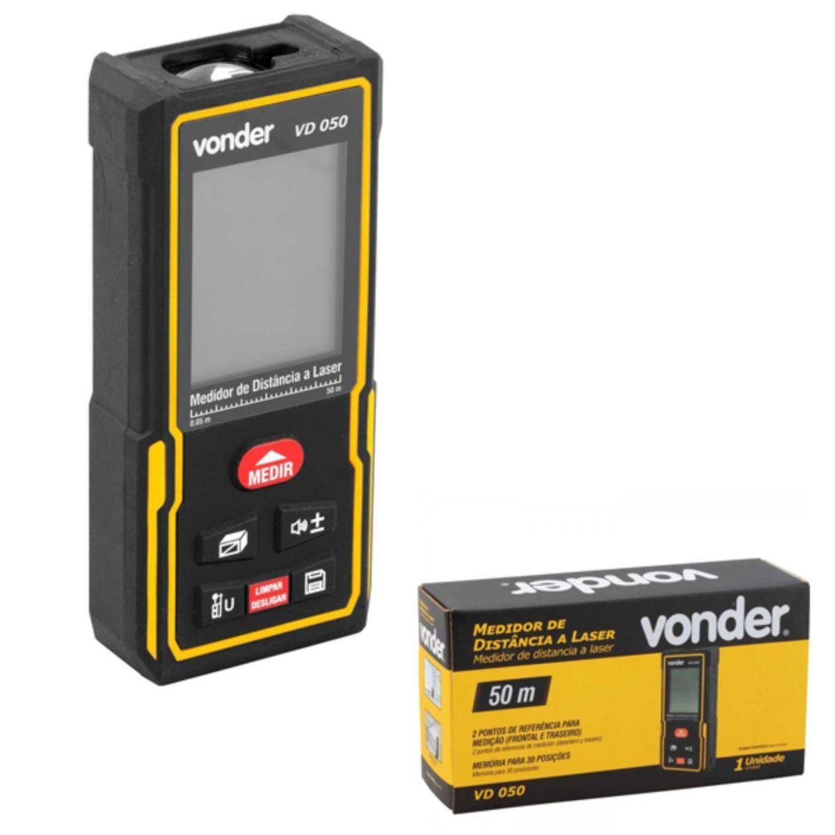 Trena Digital Medidor Distancia Laser Vonder 50 Metros Vd050 ...
