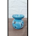 Ver imagem 2 de Difusor Aromatizador Recho Ceramica Azul Aromaterapia 8 Cm