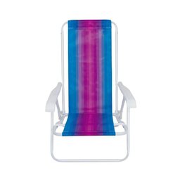 Cadeira de Praia Reclinavel com 4 Posições Azul e Roxo - Mor - 4