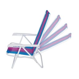 Cadeira de Praia Reclinavel com 4 Posições Azul e Roxo - Mor - 2