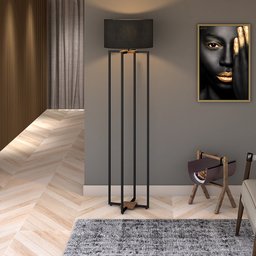 Luminária de Chão Estilo Industrial Premium Dubai - Preta - 1