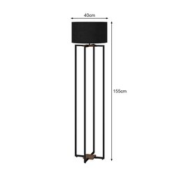 Luminária de Chão Estilo Industrial Premium Dubai - Preta - 5