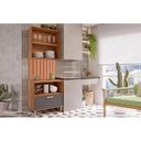 Ver imagem 1 de Cozinha Modulada Completa Bella 3 Peças sem Portas 1 Aéreo + 1 Balcão + 1 Painel Ripado 80cm