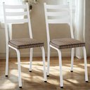 Ver imagem 2 de Kit 2 Cadeiras Tubular Europa 118 Branco Assento Rattan Artef