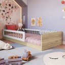 Ver imagem 1 de Cama Montessoriana Solteiro Affetto Aveiro Oak/branco - Completa Móveis