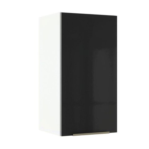 Armário Aéreo Madesa Lux 35cm 1 Porta Branco Preto